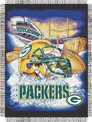 Green Bay Packers Home Field Advantage Woven Tapestry Throw Blanket - NFL Football Fan Shop