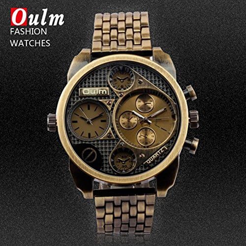 SunShine Day Oulm Luxury Brand Men Full Steel Watch 4 Small Dials Male Antique Clock Quartz Mens Military Watch Relogio Masculino