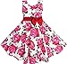 Sunny Fashion Girls Dress Red Rose Party Summer Cotton