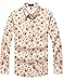 SSLR Men's Floral Button Down Long Sleeve Shirt