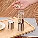 Salt and Pepper Grinder Set,KPACO 2 in 1 Slim Brushed Stainless Steel Pepper Mill and Salt Mill Pepper Grinder Set Spice Grinder,Easy to Fill Salt and Pepper Mill Set With Brush