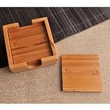 Baby Keepsake: Personalized Bamboo Coaster Set