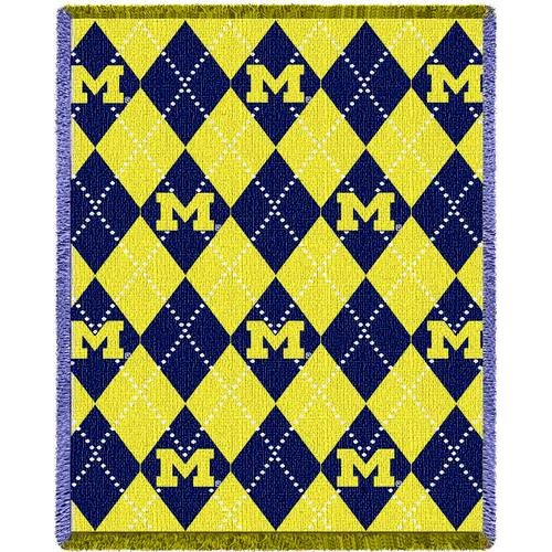 University of Michigan Wolverines Throw Blanket Woven Afghan 69 x 48 [Misc.]