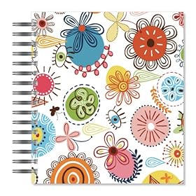 ECOeverywhere Crazy Flowers Picture Photo Album, 18 Pages, Holds 72 Photos, 7.75 x 8.75 Inches, Multicolored (PA12226)