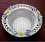 Belleek Butterfly Meadow Basket, 6-Inch Diameter, 2-Inch High
