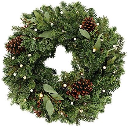 Cordless Pre-Lit Noble Fir Wreath