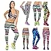 Shensee High Waist Fitness Yoga Athlete Panty Printed Stretch Cropped Leggings