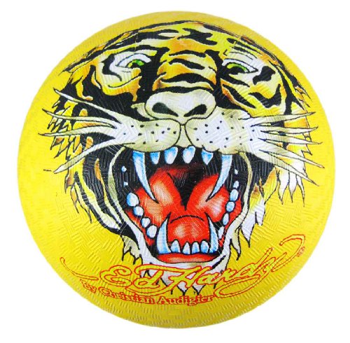 Yellow Ed Hardy Tiger Playground Ball Kick Dodgeball