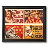 Vintage Circus Poster Ad Clown Home Decor Wall Picture Black Framed Art Print