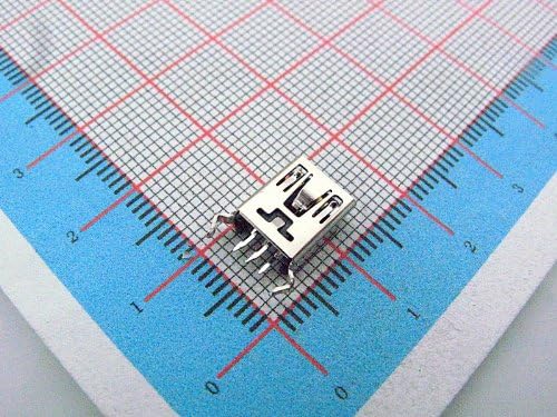 200pcs Mini USB 5Pin 180 degree Dip Female angle Connector ,New