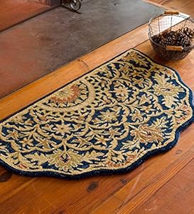 Amazon.com - Hand Tufted Half Round Wool Hearth Rug, in Blue