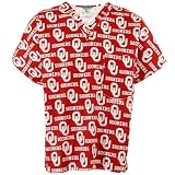University of Oklahoma Scrubs Top Shirt OU Logo 100% Natural Cotton - NOT a CHEAP BLEND - For HIM or HER- GIFT Ideas for Man Men Woman Women Ladies Nurses MOM Mother or DAD Father