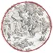 Caspari Festive Toile Set of 8 Paper Dinner Plates, Charcoal