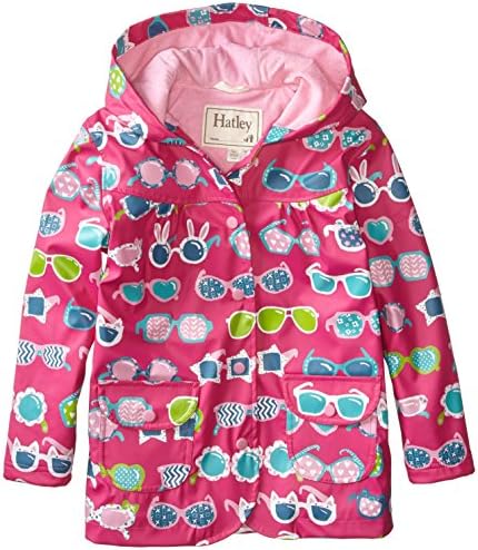 Hatley Little Girls' Girls Sunglasses Raincoat, Pink, 8