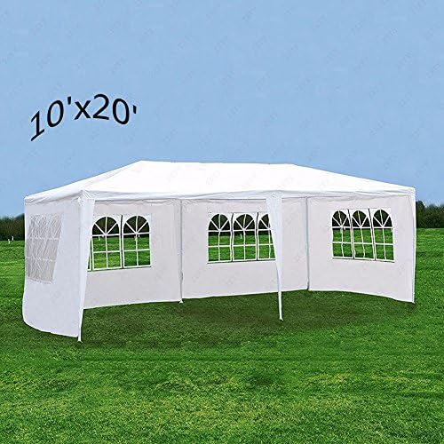 Nepprety Canopy Party Tent 10'x20' Outdoor Wedding Gazebo Shelter Camping Heavy Duty Waterproof Portable With 4 Walls, 2 Doors White