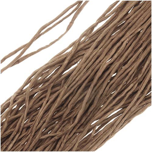 Silk Fabric String 2mm 'Light Cafe Brown' 42 Inch Strand (1)