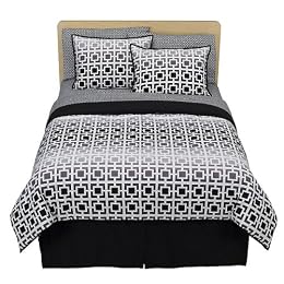 Contemporary Home Black Geometric Bed in a Bag