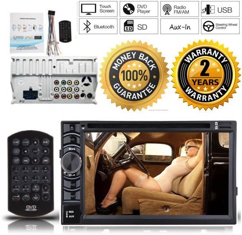 2016 Newest Design 6.5" DOUBLE 2DIN Car Stereo HD Touchscreen CD DVD Player FM AM Radio Bluetooth BT SD USB AUX TV Support SUB Amplifier