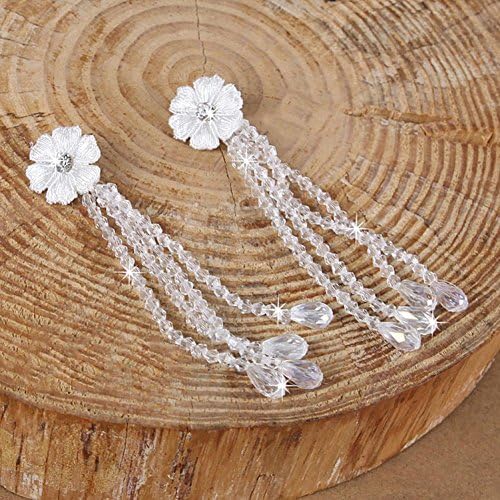 Lover dreams The supply of high-grade pure Korean hot new Handmade all-match crystal tassel bride ear clip earrings