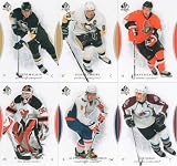 2007 / 2008 Upper Deck Sp Authentic Hockey Series 100 Card Complete Mint Basic Hand Collated Set. Loaded with Stars Including Sidney Crosby, Evgeni Malkin, Alexander Ovechkin, Joe Sakic, Martin Brodeur, Dany Heatley, Paul Kariya, Jaromir Jagr, Sergei Federov, Mike Modano, Jarome Iginla, Eric Staal and Many Others!