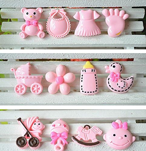 12pcs Mixed Shapes Cute Baby Series Resin Diy Mobile Phone Accessories