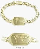 Engravable Unisex 10 Karat Yellow Gold Medical Bracelet