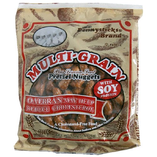 Pennysticks Low-Fat Pretzel Nuggets, Multi-Grain Sesame Seed, 5-Ounce Bags (Pack of 24)