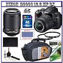 Nikon D5000 Digital SLR Camera w/ 18-55mm VR Lens + Nikon 55-200mm VR Zoom Lens + 16GB Memory Card + Spare EN-EL9 Battery + Case + Willoughby's Package III