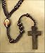 Sacred Heart of Jesus Wood 20 Inch Rosary with Holy Prayer Card, Religious Pamphlet and Velour Bag
