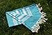 Dandelion - Basic Pattern - 100% Naturally-Dyed Cotton Turkish Towel Peshtemal - 71x39 Inches - Miami Blue