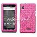 MyBat Motorola Droid A855 (Verizon) Hot Pink With Full Rhinestones Plastic Shield Protector Cover Case (VA Type)