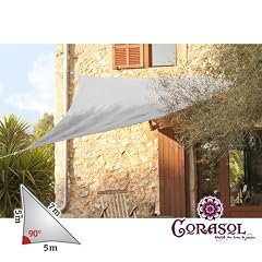 Corasol Premium Sonnensegel, 5x5x7m, 90� Grad Dreieck, silbergrau