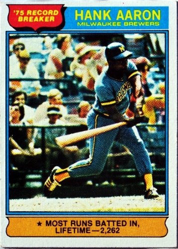 1975 Topps #1 Hank Aaron Atlanta Braves Baseball Card In Protective Screwdown Display Case