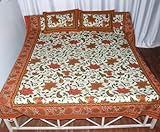 Bed sheet King Size Cotton Bedspread with Pillow Covers (Size: 86 X 106 Inc ....