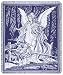 Guardian Angel and Children Crossing Bridge Blue Afghan Throw Blanket 48" x 60"