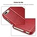 iPhone 8 Plus Case, Benuo [Luxury Series] [Genuine Leather] Folio Flip Corrected Grain Leather Case [Ultra Slim] [Magnetic Closure] with Built-in Stand for Apple iPhone 8 Plus / 7 Plus(Red)