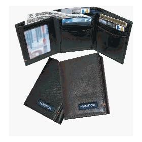 Nautica Trifold Wallet w Bonus Desk Valet Box