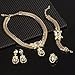 5PCs Chain & Oval Shape Beads Style Women Jewelry Set Gold Plated Party Show