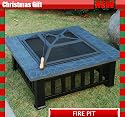 32" Outdoor Firepit Square shape Pit Patio Heater with Free Cover
