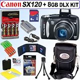 Canon PowerShot SX120IS 10MP Digital Camera + 8GB Deluxe Accessory Kit