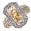 FPJ Elegant and Beautiful Ring With 1.15ctw Precious Stones - Genuine Diamonds and Citrine Made of Yellow Gold - Certificate Available.