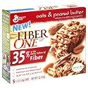 Fiber One Bars Oats And Peanut Butter, 5-Count Boxes (Pack of 12)