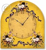 Item C2015 Vintage Style Viola Pansies Tabletop Clock