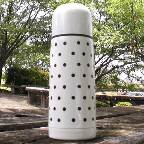 Mega　ステンレスボトル（水筒）0.35L　POLKA DOT/WHITE