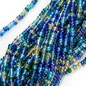 Czech Seed Beads Mix 11/0 "Lagoon" Blue Aquas One Half Hank