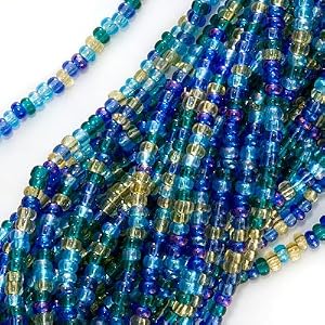 Czech-Seed-Beads-Mix-Lot-11-0-Lagoon-Blue-Aquas-1-2-Hank