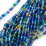 Czech Seed Beads Mix Lot 11/0 Lagoon Blue Aquas 1/2 Hank ~ Jablonex