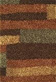 IMAGE OF Hand Tufted Carpet Area Rug Shaggy Squares COPPER 5x8