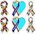 Lot of 6 Autism Awareness Ribbon Puzzle Lapel Hat Pins Raise Awareness