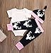 Baby Newborn Girls Cute Bodysuits with Leggings and Hat 3pcs outfit Clothes (0-3M, Pink)